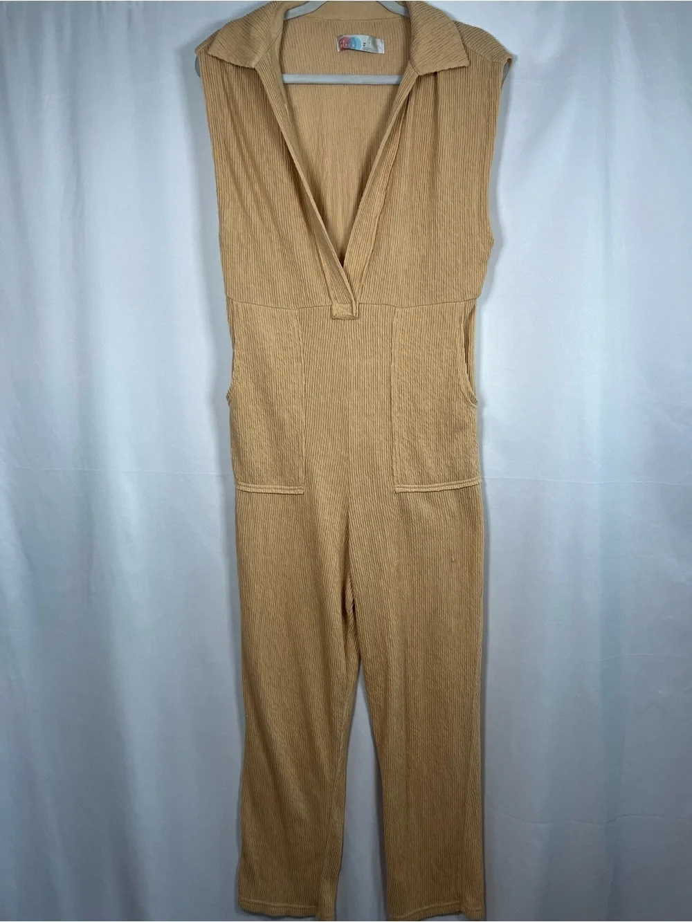 🛍️SALE Free people beach carousel slouchy vneck collar jumpsuit cotton gauze xs